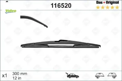 Sılecek supurgesı arka 300mm mercedes w245 s204 w166 opel corsa fıat punto renault clıo Valeo A1698201745/ 71751022/ 7701422568 resmi