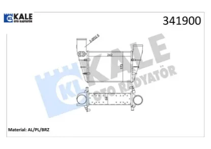 Turbo radyatörü ıntercooler passat-a4-a6 1.8t 1.9tdı 0005 240.8x166.2x67 al-pl-brz Kale radyatör 058145805A/ 058145805B/ 058145805G resmi