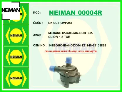 Ek su pompası megane ıv-kadjar-duster-clıo v 1.3 tce 144B00004R/ 4406350/ 4421140/ 93168898 resmi