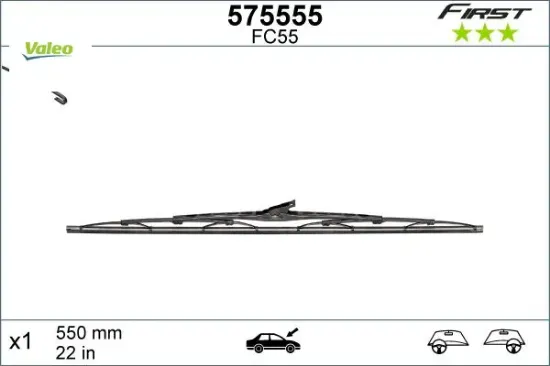 Silecek süpürgesi 55cm x1 normal tip first üniversal Valeo PJ138/ PJ138/ PJ138 resmi