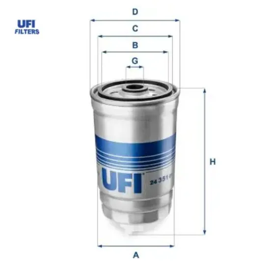 Yakıt filtresi astra f 91-98 - vectra a-vectra b 92-98 - kadett e 88-91 1.7 td oe Ufı 813024/ 813565/ 90016800/ 90486908 resmi