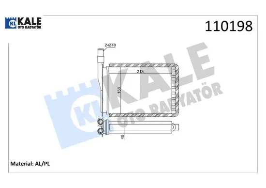 Kalorifer radyatörü r9-r11-exp 212×156 2 sıra al pl sistem Kale radyatör 7701027078 resmi