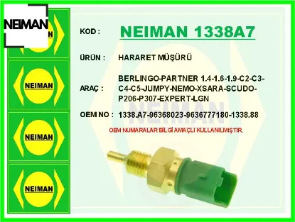 Hararet müşürü berlıngo-partner 1.4-1.6-1.9-c2-c3-c4-c5-jumpy-nemo-xsara-scudo-p206-p307-expert-lgn 96368023/ 9636777180/ 1338.88/ 1338.A7 resmi
