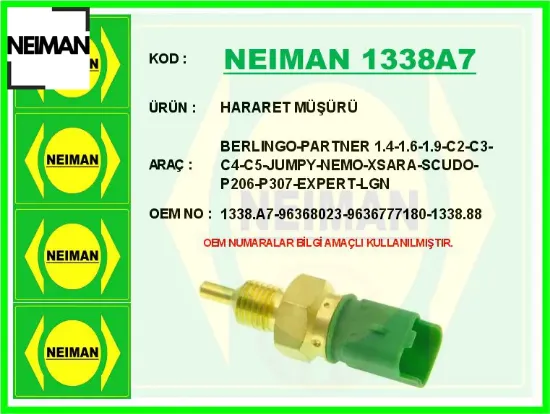 Hararet müşürü berlıngo-partner 1.4-1.6-1.9-c2-c3-c4-c5-jumpy-nemo-xsara-scudo-p206-p307-expert-lgn 96368023/ 9636777180/ 1338.88/ 1338.A7 resmi