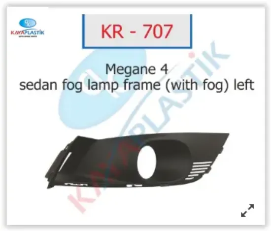 Sis far çerçevesi sol mgn 4 sedan model sisli Kaya plastık 261522924R/ 261528419R resmi