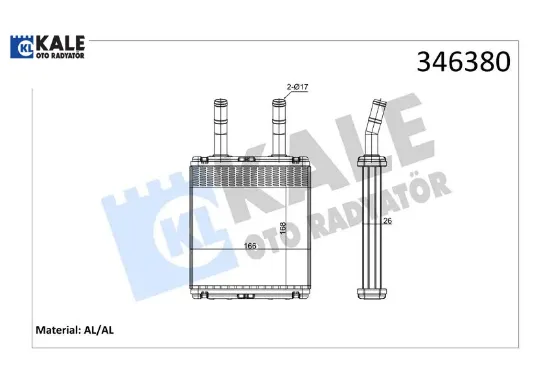 Kalorifer radyatörü hyundaı accent 1.3l 4g13 95-00 / 1.5l g4ek 95-00 / admıre 1.3l g4ea 01-05 / getz Kale radyatör 9722122000/ 9722122001 resmi