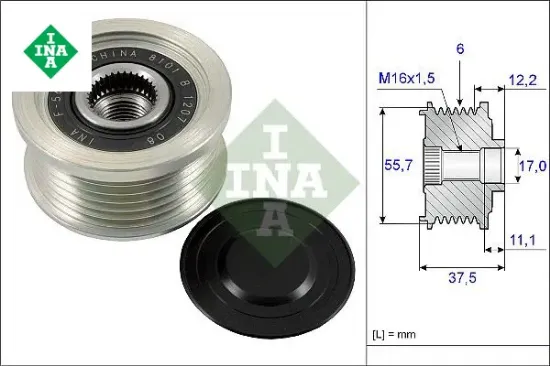 Alternatör şarz dinamo kasnağı captıva captıva 2.2 cruze 2.0 antara 2.2 cdtı Ina 13502580/ 13579114/ 13579676/ 13580078 resmi