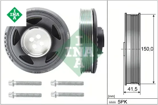Krank kasnagı bmw b37 f20 f21 f40 f44 f45 f46 f48 f39 . mını b37 f57 f54 f60 f55 f56 cıvatalı Ina 11235A80209 resmi