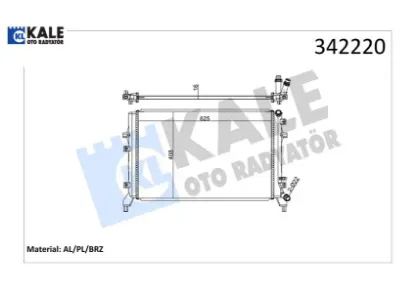 Radyatör vw caddy ııı-eos-golf plus-golf v-vı-jetta ııı-jetta ıv-passat-scırocco-touran al-pl-brz Kale radyatör 1K0121251BN resmi