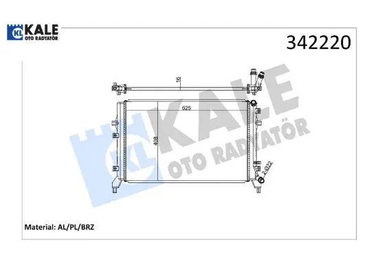 Radyatör vw caddy ııı-eos-golf plus-golf v-vı-jetta ııı-jetta ıv-passat-scırocco-touran al-pl-brz Kale radyatör 1K0121251BN resmi
