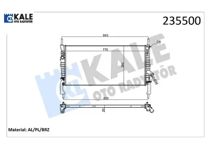 Su radyatörü ford transit 06> 2.2-2.4 tdci klimalı Kale radyatör 6C118005CD/ 1373156/ 1383317 resmi