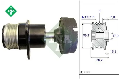 Alternatör şaftı kasnak ford connect-focus 98> 1.8 tdci 1.8 tdcı-1.8 td Ina 5M5Q10D310AB/ 1477441 resmi