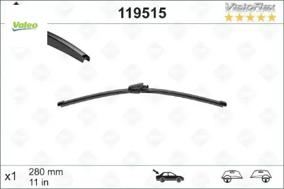 Swf visioflex flat blade x1 280 mm arka vw passat 6 variant 05 - polo 5 tdı/ gtı ltd editio Valeo 3C9955425 resmi