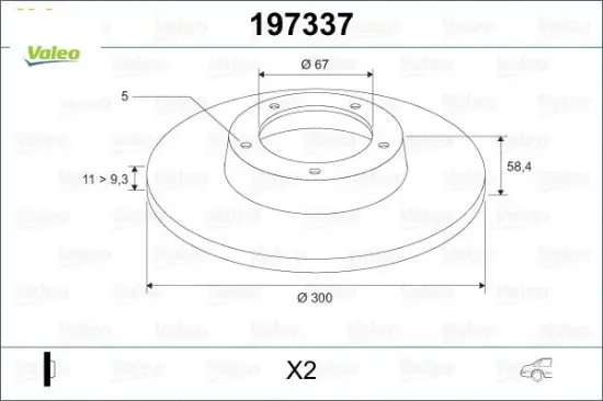 Fren dıskı arka mercedes s-class w220 98>05 Valeo A2204230112 resmi