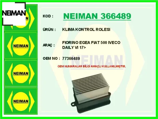 Klıma kontrol rolesı fıorıno egea fıat 500 ıveco daıly vı 17> 77366489 resmi