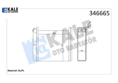 Kalorifer radyatörü astra f-calıbra a-vectra a 175×195x40 Kale radyatör 90399229/ 1843105/ 1843106 resmi