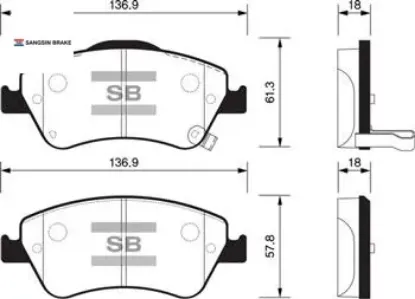 Ön fren balata toyota aurıs. corolla 1.4l 1ndtv nde150 d-4d dizel 07-> 0446502270/ 0446502370/ 0446502210 resmi
