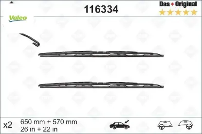 Sılecek supurgesı takımı 650mm / 570mm bmw e39 swf Valeo 61619070579 resmi