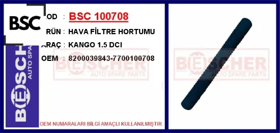 Hava filtre hortumu kango 1.5 dcı 8200039843/ 7700100708 resmi