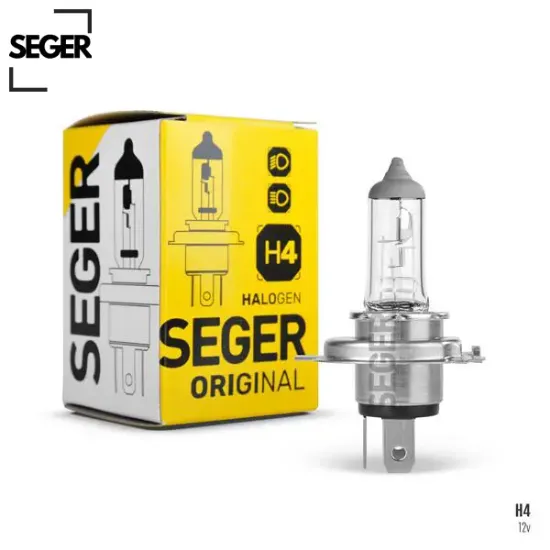 Ampul h4 12v 60/55w p43t standart yenileme 3.500k standart ışık p43 tırnaklı Seger resmi