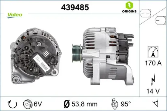 Alternator 14v 170a bmw e60 e61 e64 e65 Valeo 12318517261/ 12317799204 resmi