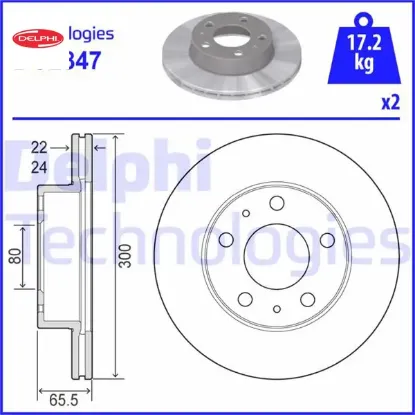 Ön fren aynası fıat ducato 94>14 peugeot boxer 94>14 cıtroen jumper 94>14 karsan jest 98> 300×24x5d Delphı 4246.K3/ 5188362 resmi