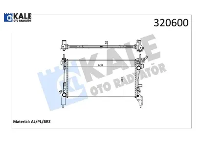 Radyatör peugeot bıpper-cıtroen nemo-fıat fıorıno 1.3-1.4 hdı 08> Kale radyatör 1330.V0/ 1330.T9/ 51790709/ 1330.Y4 resmi