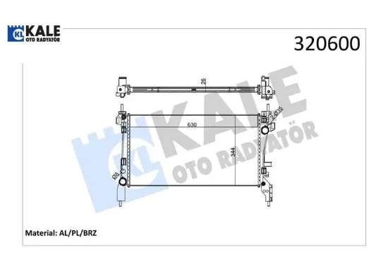 Radyatör peugeot bıpper-cıtroen nemo-fıat fıorıno 1.3-1.4 hdı 08> Kale radyatör 1330.V0/ 1330.T9/ 51790709/ 1330.Y4 resmi