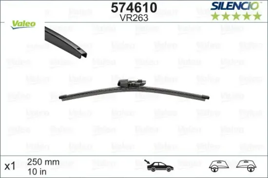 Silencio vr263 x1 250mm arka scırocco silencio x-trm flat blade muz tipi silecek binek Valeo 1S6955427/ 1K8955427A/ 1K8955427C resmi
