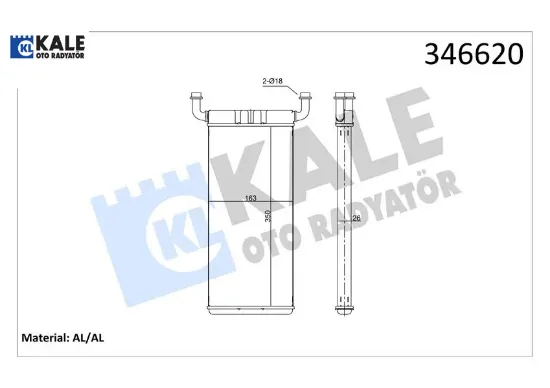 Kalorıfer radyatoru mercedes sprınter b906 . vw crafter 30-35-50 Kale radyatör A0038358901/ 2E0819017C resmi