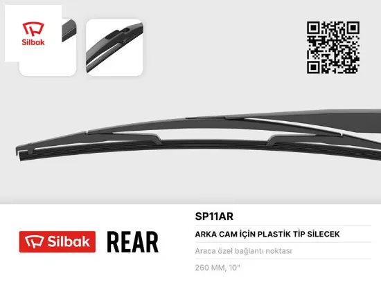 Silecek süpürgesi arka plastık tıp 260mm mgn ıı grandtour sw 05-09 - modus 04-05 - scenıc ıı 03-0 Sılbak resmi