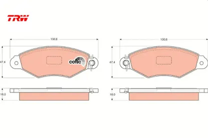 Ön fren balatası renault kangoo 97> clıo symbol ı 98> cıtro n xsara 97>02 peugeot 306 96>01 Trw 7701208142/ 7701205513/ 4252.05 resmi