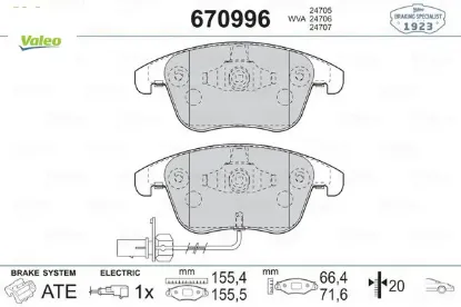 Ön balata audı a4 - a5 09 > gdb1814 Valeo 8K0698151A/ 8K0698151F/ WVA24705 resmi
