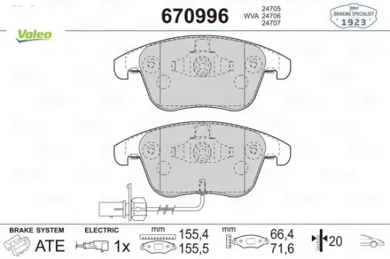 Ön balata audı a4 - a5 09 > gdb1814 Valeo 8K0698151A/ 8K0698151F/ WVA24705 resmi