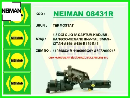 Termostat 83 c renault symbol ııı 14> megane ıv 16> clıo ıv 12> captur 13> duster 12> dokker 12> 1. 110608431R/ 1106000Q0Y/ A6072000215 resmi