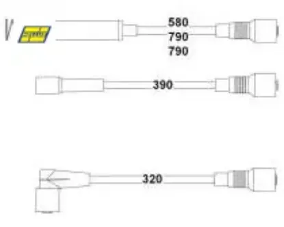 Buji kablosu takımı lpg li opel vectra a-astra f-kadett e 1.8-2.0 8v 18sv-18se-c18nz-c20ne Hellux 1612537 resmi