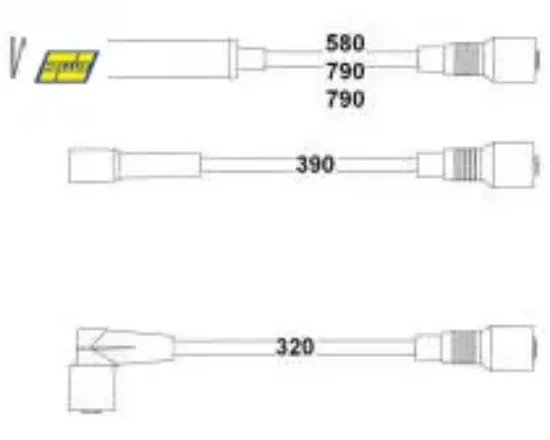 Buji kablosu takımı lpg li opel vectra a-astra f-kadett e 1.8-2.0 8v 18sv-18se-c18nz-c20ne Hellux 1612537 resmi