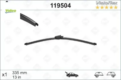 Silecek süpürgesi arka golf5-golf6-polo-ıbıza-tıguan 335 mm Valeo 6Q6955425/ 5J7955425/ 3C9955425 resmi