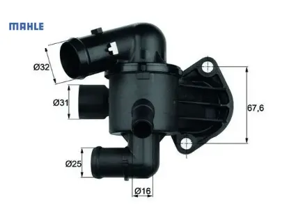 Termostat komple passat-scırocco 09 > 2.0 tdı 87c Mahle 03L121111AC/ 03L121111M resmi