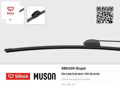 Silecek süpürgesi muz tipi 500mm üniversal kancalı ergonomik Sılbak resmi
