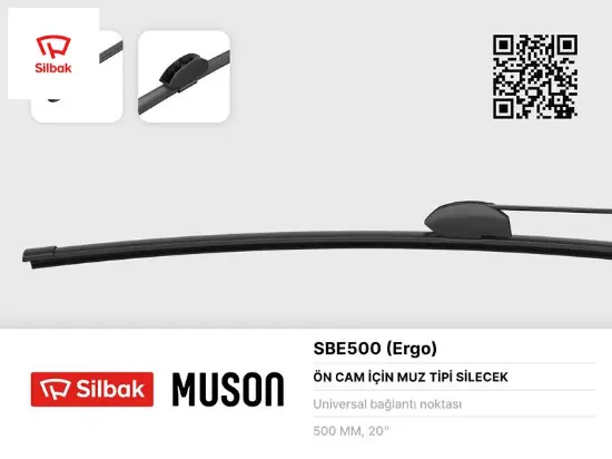 Silecek süpürgesi muz tipi 500mm üniversal kancalı ergonomik Sılbak resmi