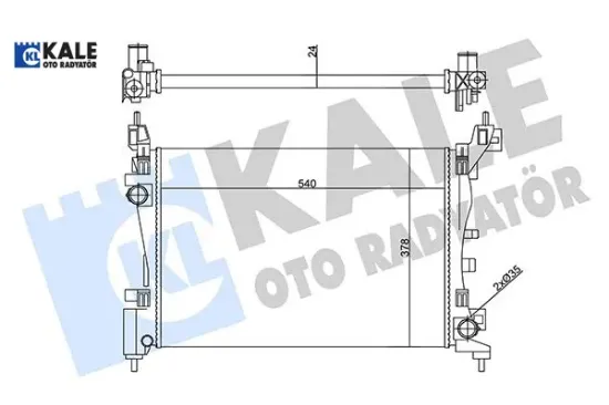 Su radyatörü fıat punto-fıorıno-qubo 1.2 1.4 1.4 16v 05 > mt ac nac mekanik 540×378x24 Kale radyatör 51864284/ 55700447 resmi