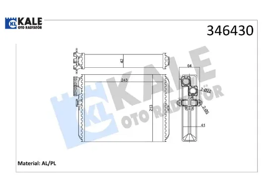 Kalorifer radyatörü volvo s60/s80/v70/xc70/xc90 98> Kale radyatör 9171503 resmi