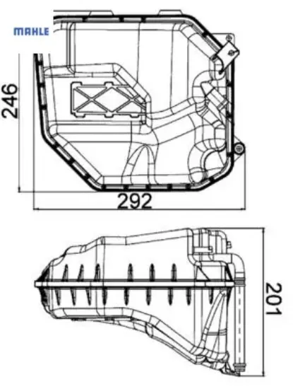 Genleşme kavanozu vw touareg 02-10 -q7 06-15 radyatör ek su deposu Mahle 7L0121407C/ 7L0121407E/ 7L0121407F resmi