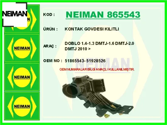 Kontak govdesı kılıtlı doblo 1.4-1.3 dmtj-1.6 dmtj-2.0 dmtj 2010 > 51865543/ 51928526 resmi
