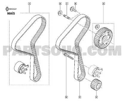 Eksantrik mil saplaması clıo-kangoo-megane-sandero-lodgy-logan-duster 1.5 dcı k9k Maıs 8200778847/ 7700114692 resmi