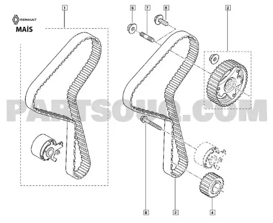Eksantrik mil saplaması clıo-kangoo-megane-sandero-lodgy-logan-duster 1.5 dcı k9k Maıs 8200778847/ 7700114692 resmi