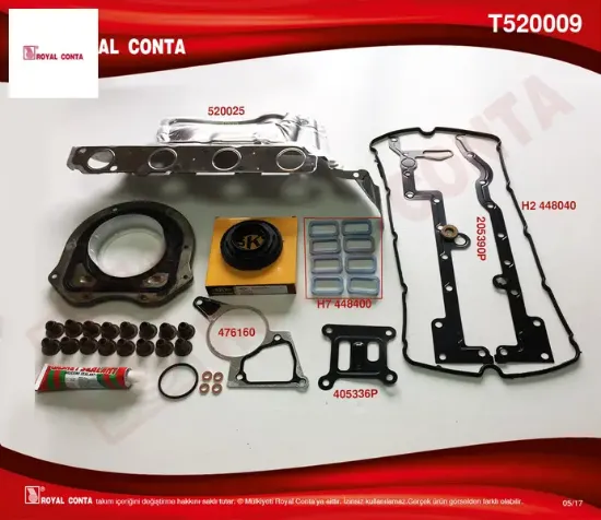 Motor takım conta skt keçeli s.lastikli skcsiz transıt v.347 2.2 06> 11 boxer-jumper-ducato 2.2hdı 0 Royal conta 6C116008AA/ T520009 resmi