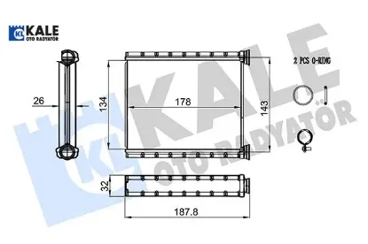 Kalorifer radyatörü renault clıo v 19> captur ıı 20> 134×167.5x26 Kale radyatör 271156379R resmi