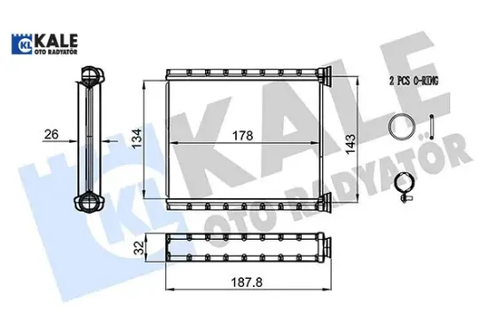 Kalorifer radyatörü renault clıo v 19> captur ıı 20> 134×167.5x26 Kale radyatör 271156379R resmi
